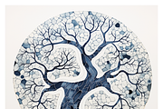 Deca Co - Blue Ink Botanical Shapes, a Texture Illustration by milatovar (Thumbnail 17 of 25)