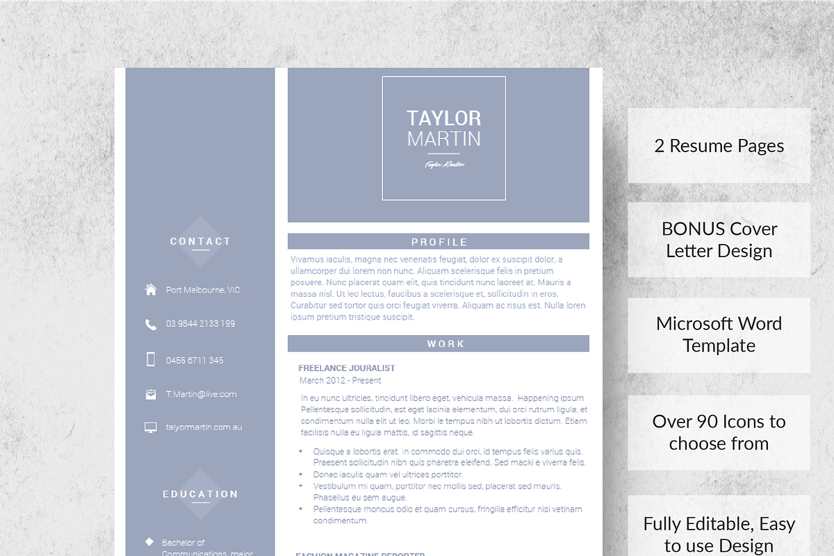 Sailor Resume Template +Cover Letter, a Resume Template by Made By Hamilton (Photo 4 of 4)