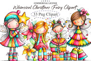 Whimsical Christmas Fairy Clipart, an Illustration by designcity5 (Thumbnail 1 of 5)