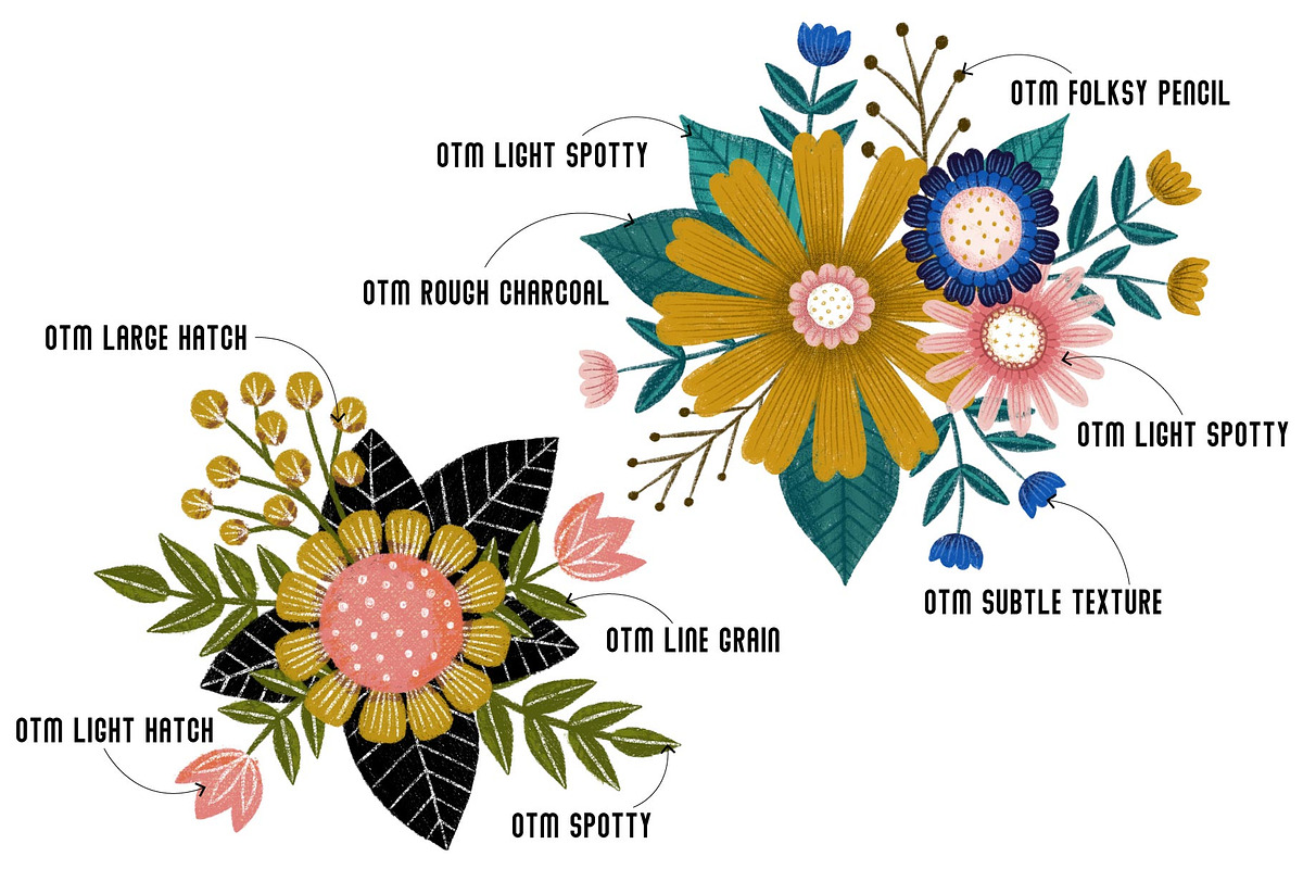 Folksy Textured Procreate Brushes 2, a Brush Add-On by On the Mark Designs (Photo 7 of 8)
