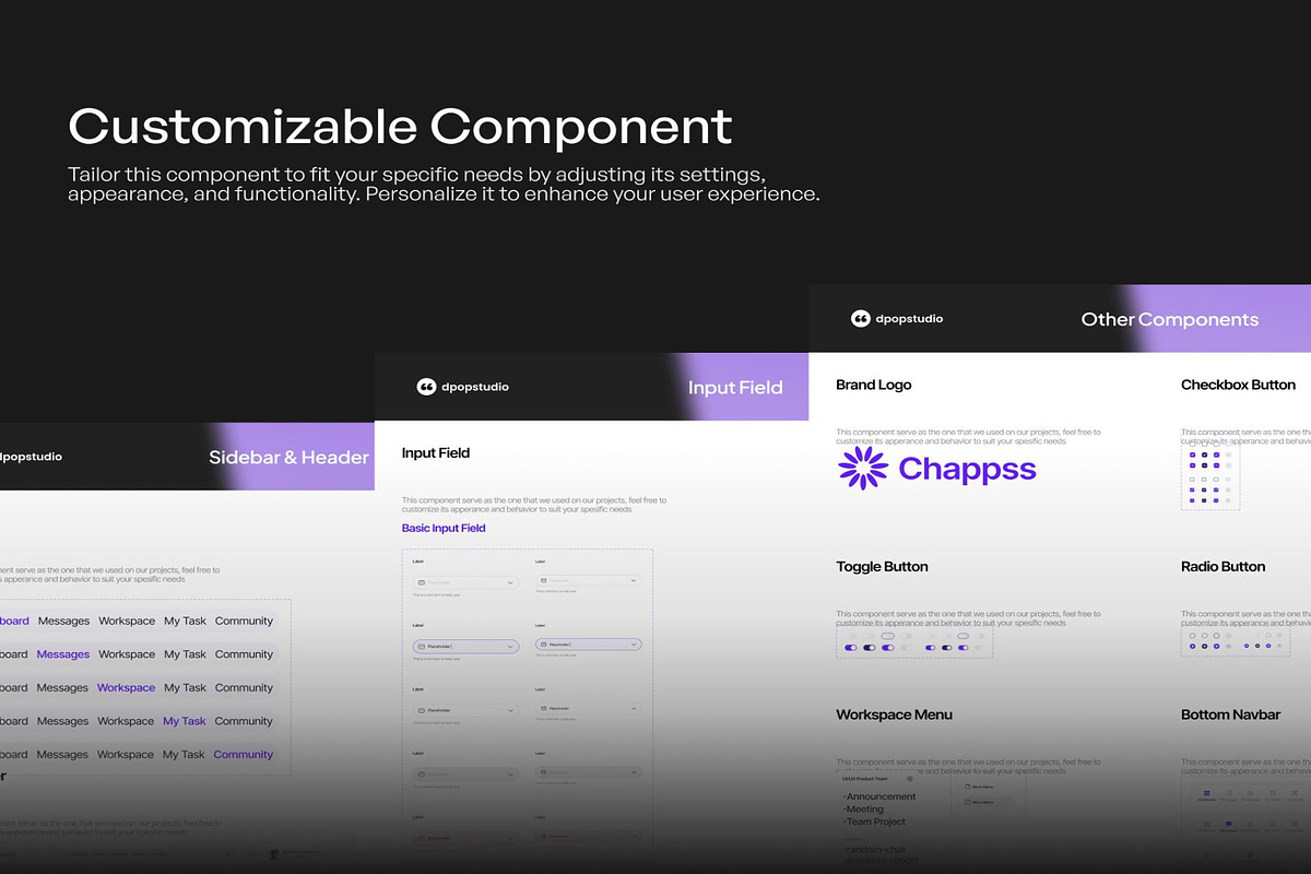 Chapps Chatting Office Dekstop App, an UI Kit Template by Creative Perspective (Photo 4 of 7)