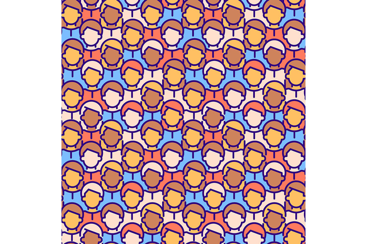 Crowd abstract seamless pattern, a Graphic by IMG Visuals