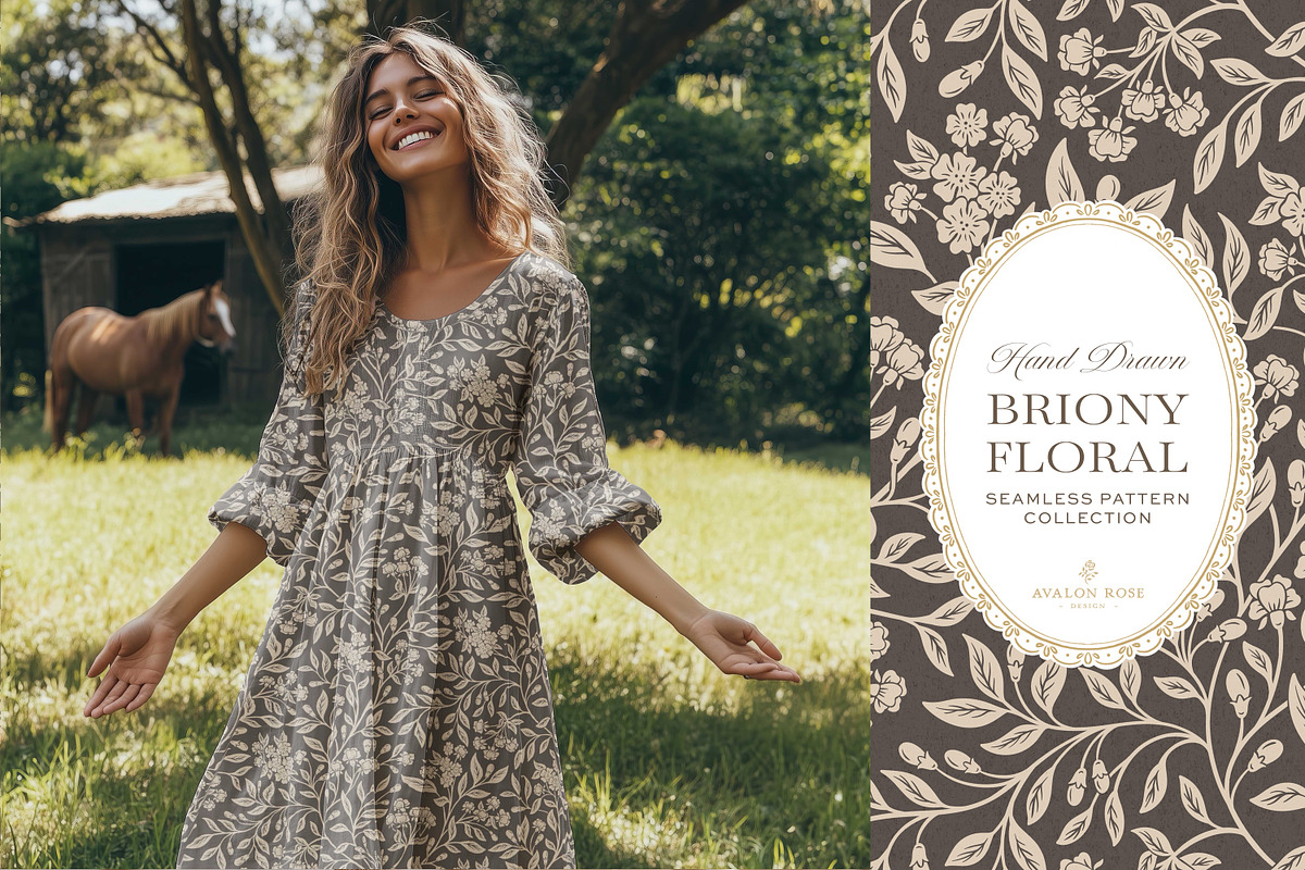 Farmhouse Brown Floral Patterns, a Pattern Graphic by Eclectic Anthology (Photo 7 of 12)