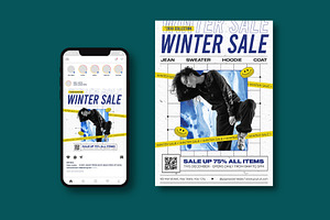 Winter Sale Flyer, a Flyer Template by iDoodle Studio