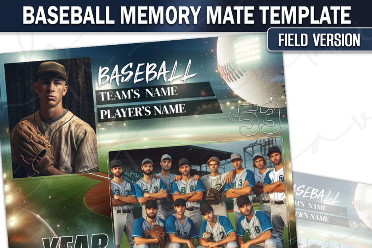 Memory Mate Template - Baseball, a Poster Template by Brenda Avila Designs (Photo 1 of 2)
