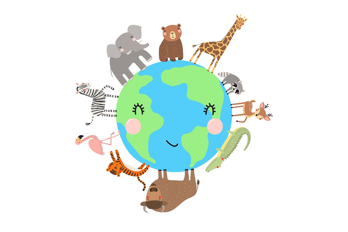 Planet Earth, cute animals walking, an Animal Illustration by sceptical cactus (Photo 1 of 3)