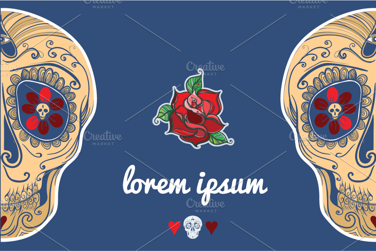 Vector Sugar Skull with roses, a Pattern Graphic by Shusha Guna Art (Photo 8 of 8)