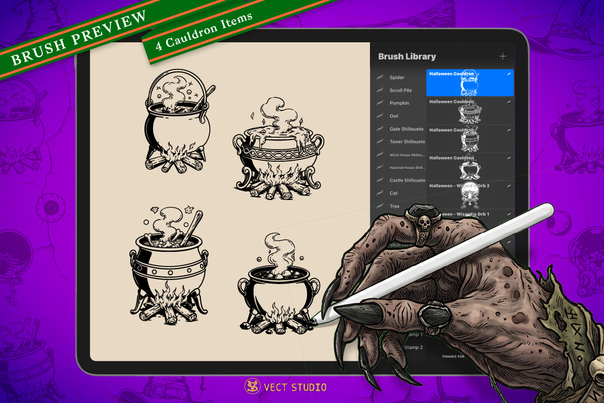 Halloween 209 Stamps Collection, a Brush Add-On by vectstudio (Photo 30 of 39)
