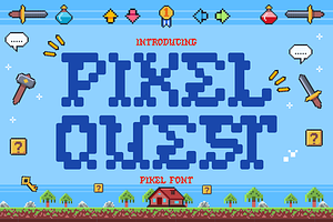 Pixel Quest - Pixel Font, a Font by PutraCetol Studio