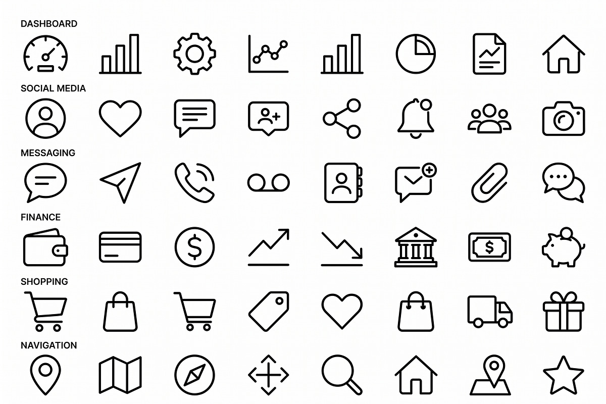 Vector Modern Mobile UI Icons, an Outline Icon by adenpinkstore (Photo 10 of 14)