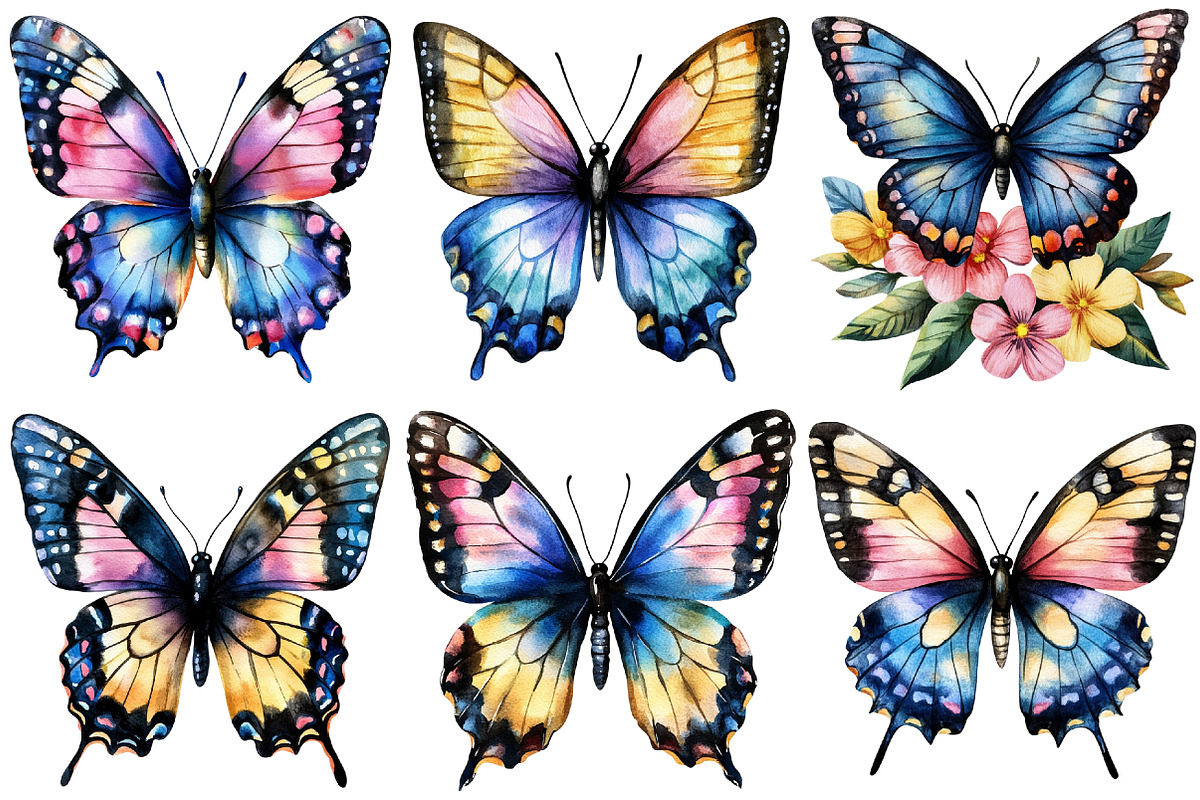 Watercolor butterflies clipart, an Illustration by Craft Nest (Photo 11 of 11)