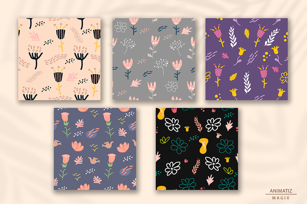 Boho Floral & Abstract Vector Kit, a Pattern Graphic by animatizmagix (Photo 2 of 10)