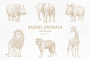 African Safari Animals & Trees Set, an Animal Illustration by NatalieArtShop (Thumbnail 1 of 7)