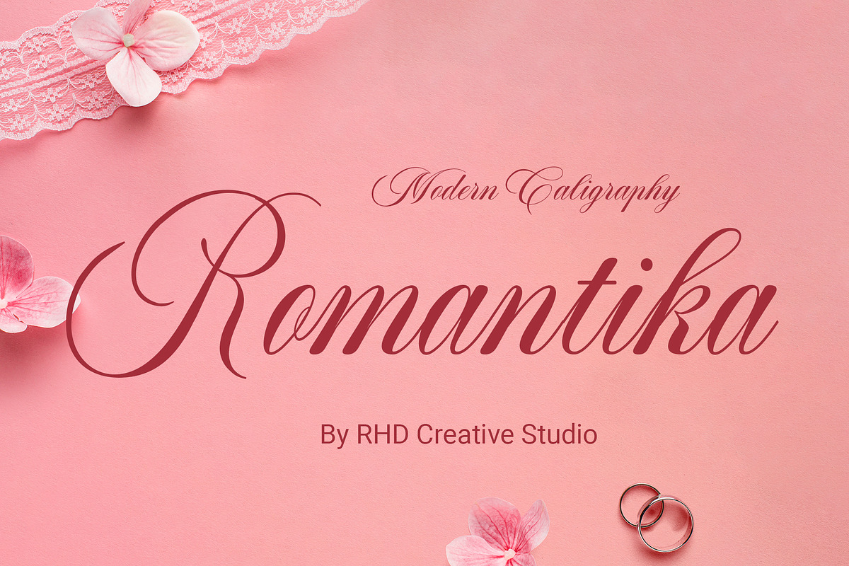Romantica Caligraphy Modern Font, a Font by RHD Creative Studio (Photo 1 of 9)