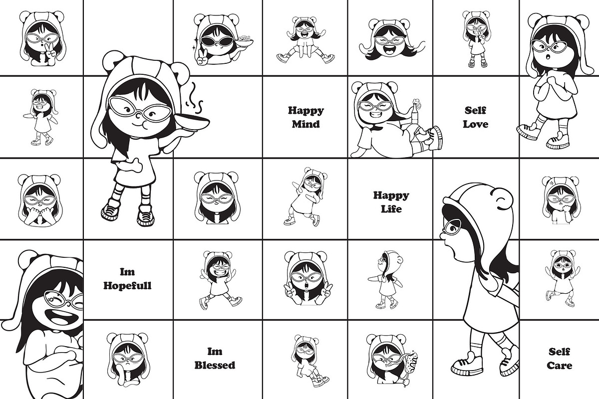 Cute Handrawn Girl Character, an Object Illustration by Invisual Studio (Photo 7 of 9)