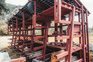 Solar lumber storage shed, an Architecture Photo by SkyNext