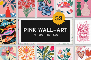 Blush Pink Wall Art Set