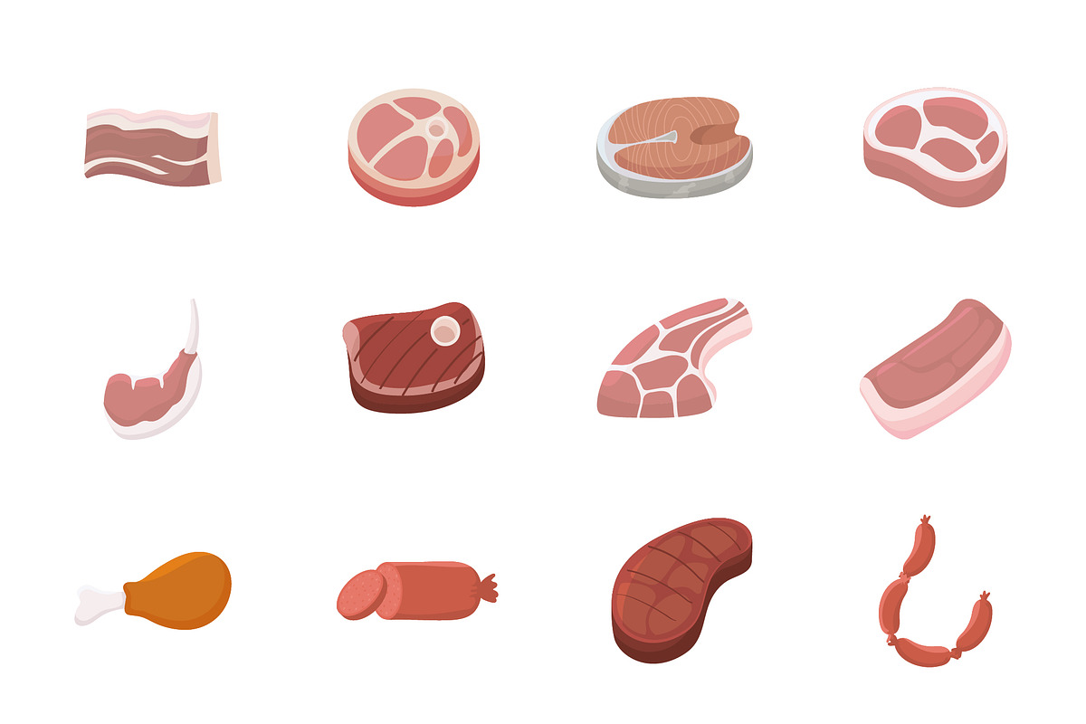Butcher Meat Cuts Set