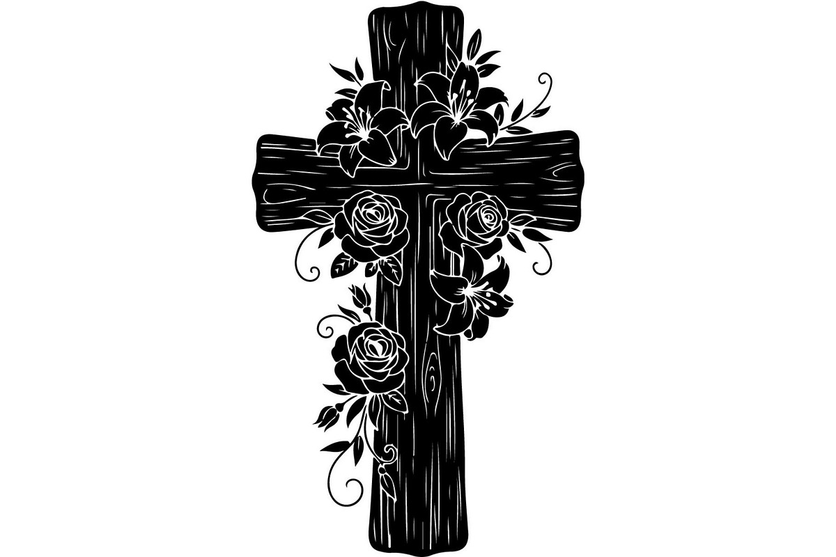 Floral Cross Silhouette, an Object Graphic by Creativeshirt (Photo 3 of 20)