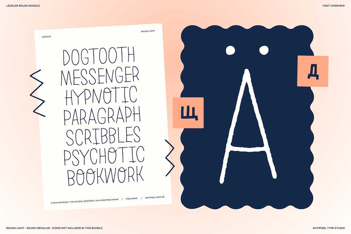 LeOsler Rough | Bundle | 2 Fonts, a Handwritten Font by Antipixel Type Studio (Photo 6 of 15)