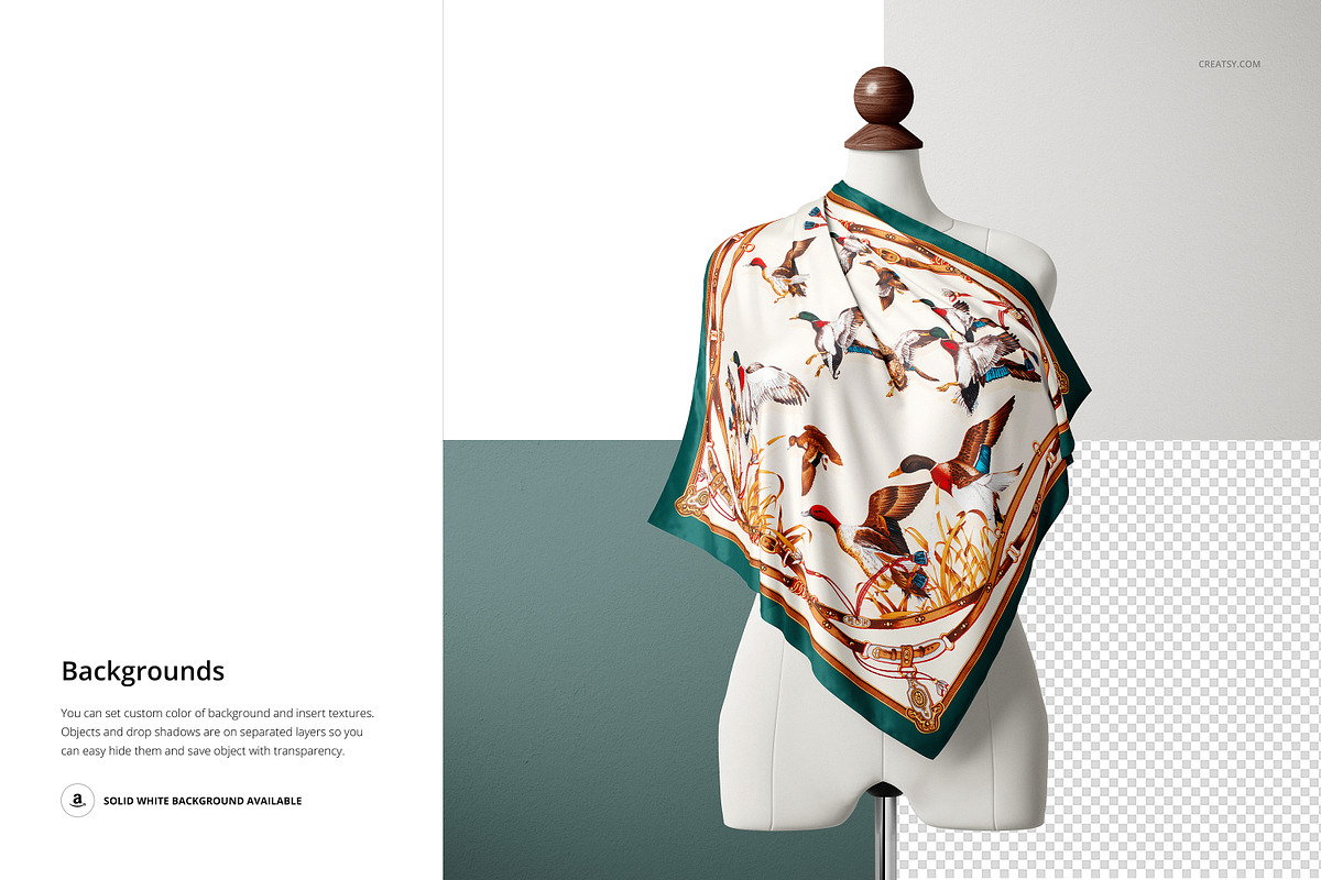 Silk Scarf on Mannequin Mockup, a Mockup by creatsy5 (Photo 5 of 7)