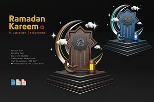 Islamic 3D Decorative, an Object Illustration by Modaldesain
