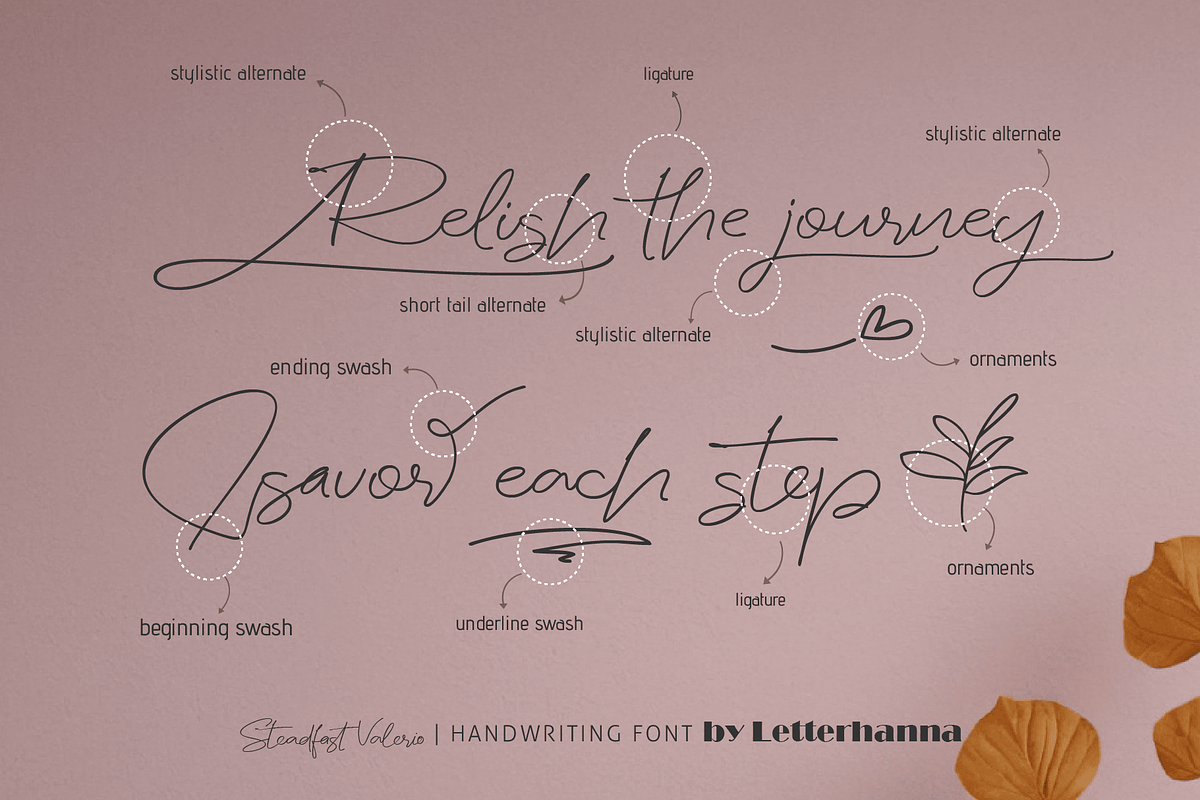 Steadfast Valerio Font, a Handwritten Font by Letterhanna Studio (Photo 13 of 13)