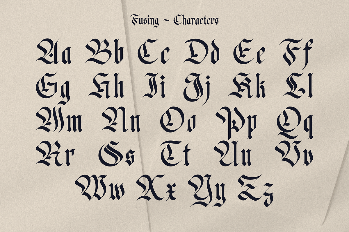 Fusing – Bold Blackletter Simplicity, a Blackletter Font by Sign Studio (Photo 10 of 12)