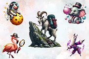 Kawaii Quirky Animal Sublimation Cli, an Illustration by SVGArt (Thumbnail 3 of 8)