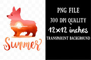 Dog Silhouette Love Summer Clipart, an Illustration by Designking (Thumbnail 4 of 4)