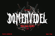 Domenvidel Blackmetal Font, a Blackletter Font by madeDeduk (Thumbnail 1 of 10)