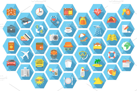 Traveling And Tourism Flat Icons