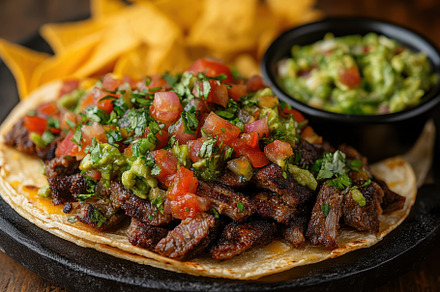 Delicious Steak Taco with Guacamole, a Background Photo by Pixeness