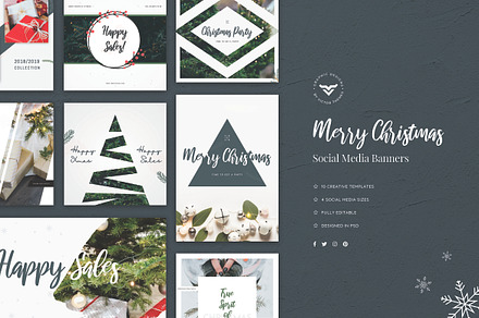 Christmas Social Media Banners, a Social Media Template by VictorThemes