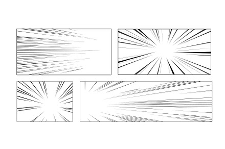 Comic speed lines set - radial burst, an Illustration by art PVP - market