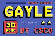 CS Gayle Mono 3D, a Sans Serif Font by Craft Supply Co. (Thumbnail 1 of 8)