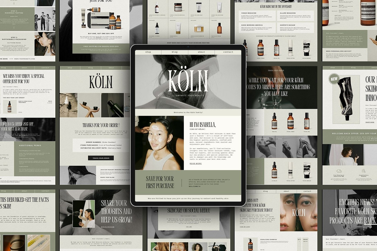 Skin Care Brand Email Canva, an Email Template by Amaré Creative (Photo 1 of 6)
