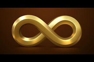 3d golden metal infinity