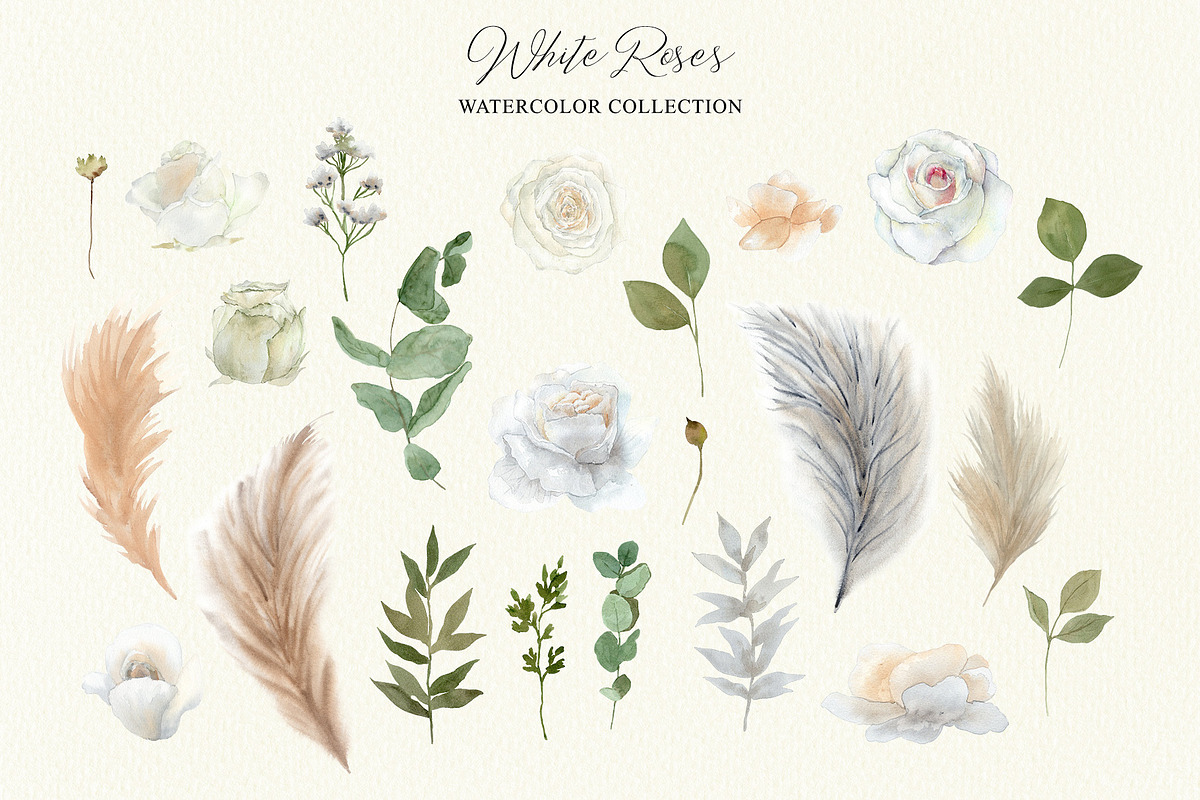 White roses wedding invitation cards, a Decorative Illustration by Slastick (Photo 2 of 9)