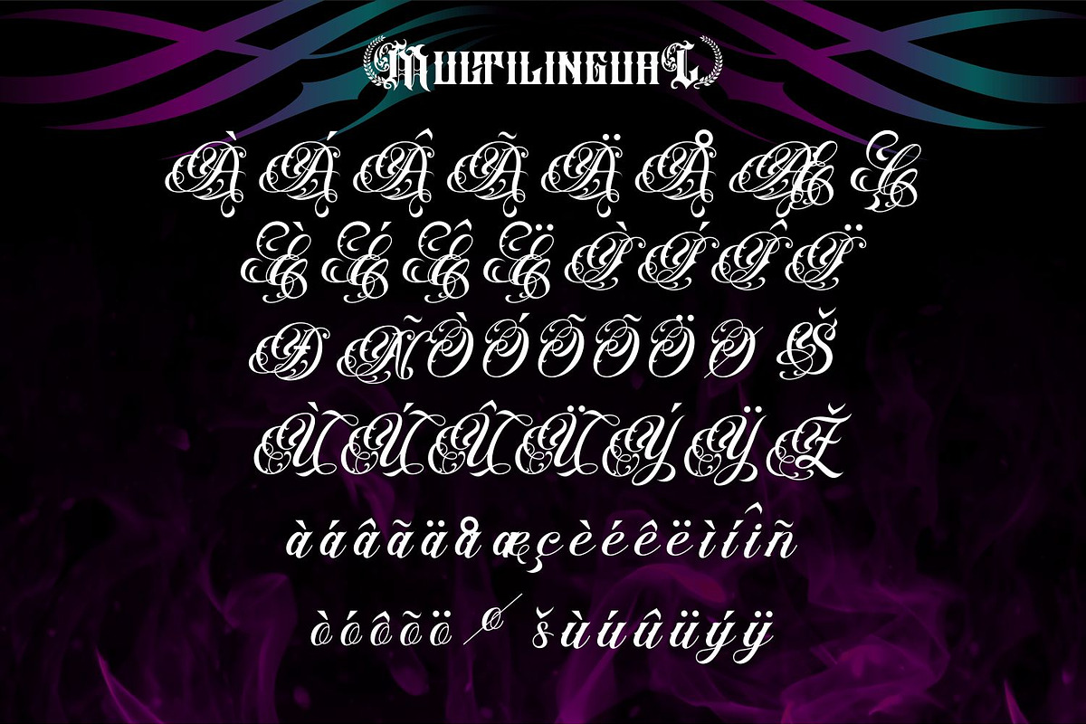 Diablo – Chicano Tattoo Script Font, a Blackletter Font by WhymoreArt (Photo 14 of 15)