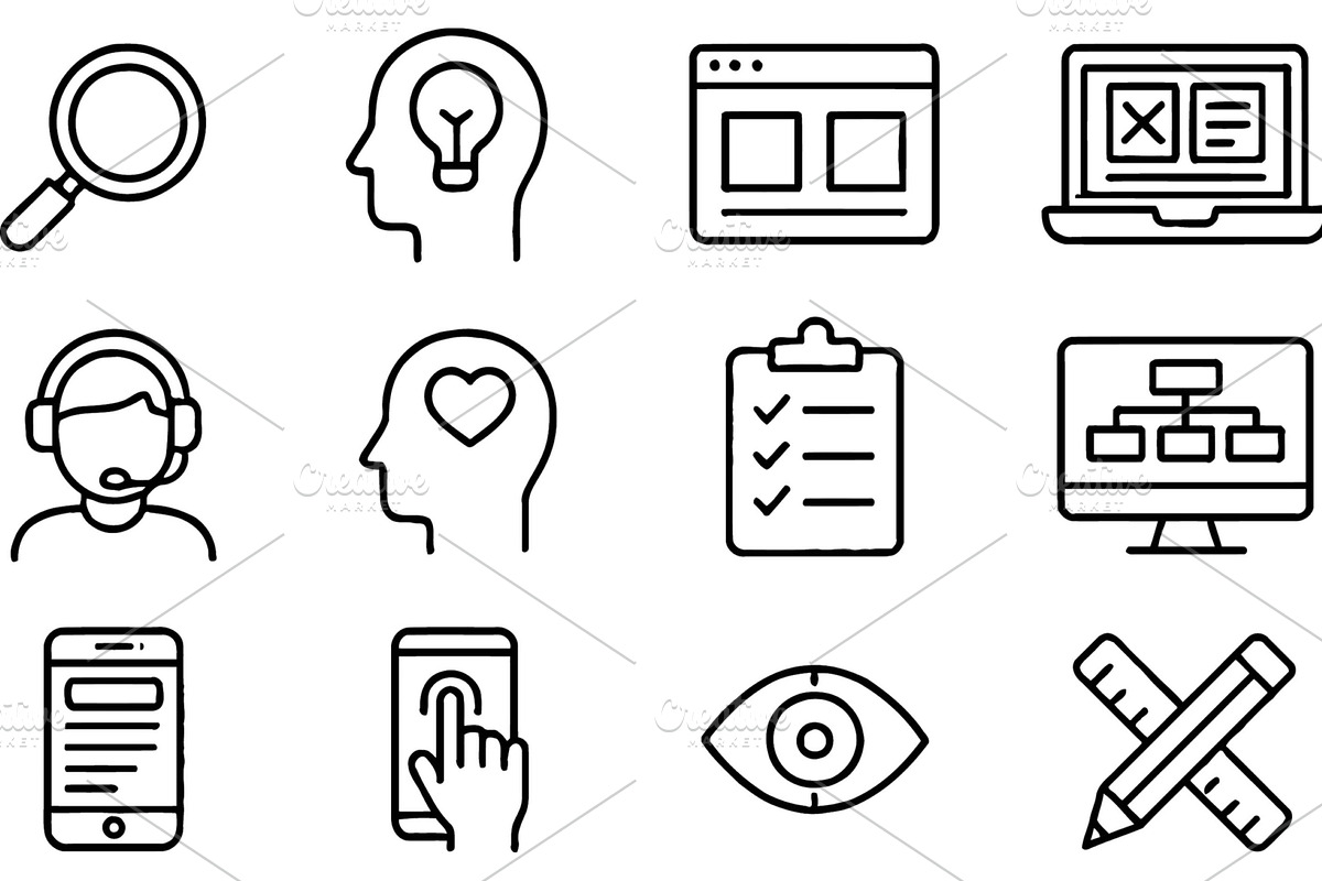 Vector illustration of line icons, a Technology Illustration by ZinetroN