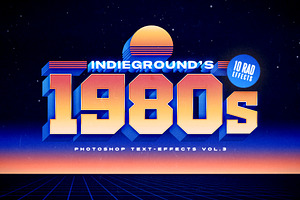 80s Text Effects Vol.3, a Brushes & More by Indieground Design Inc.