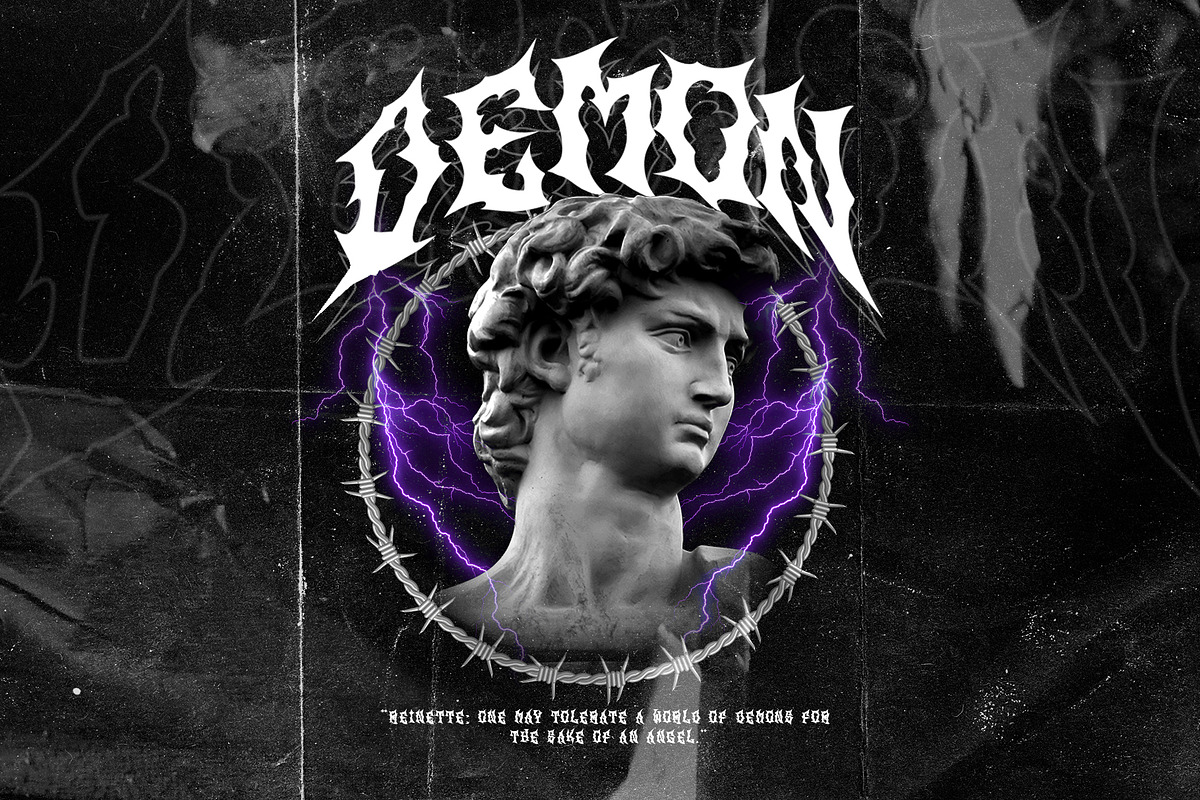 BERINGAS Modern Metal Horror Font, a Blackletter Font by dansdesign (Photo 7 of 8)