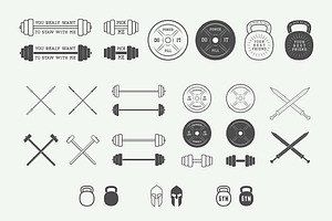 Set Of Vintage Gym Logos