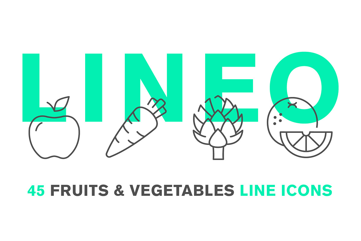 45 FRUITS & VEGETABLES ICONS, an Icon by sharpnose (Photo 1 of 6)