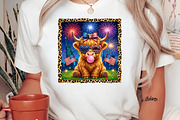 Hand Drawn 4th of July Highland Cow, an Illustration by CreationArt (Thumbnail 4 of 6)