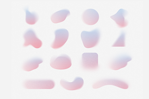 Grainy Mesh Gradient Shapes PNG