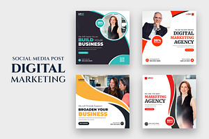 Digital Marketing Social Media Post, a Social Media Template by nandinigraphics
