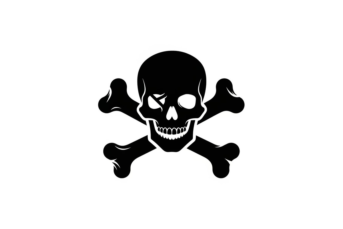Skull & Crossbones Silhouette Vector, an Illustration by jahid234 (Photo 43 of 51)