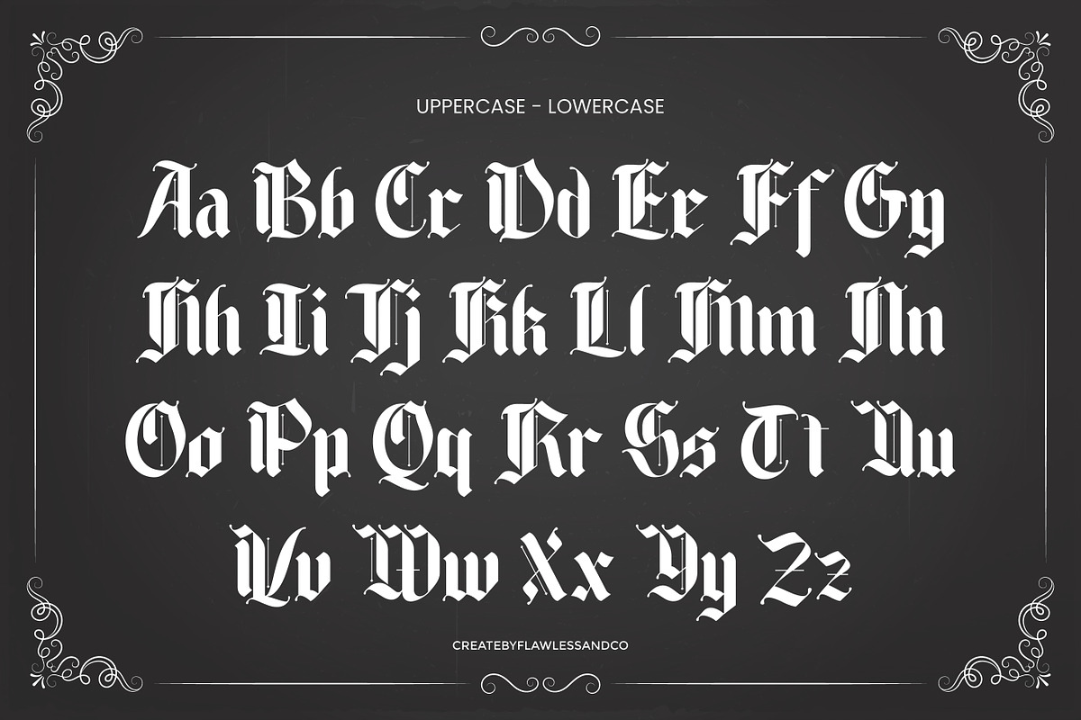 Blacklutter - Blackletter Typeface F, a Blackletter Font by Flawless And Co (Photo 8 of 10)